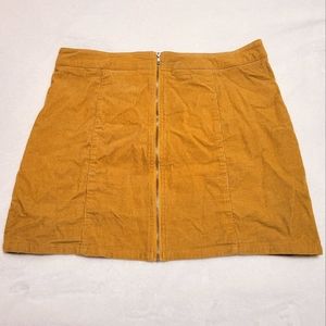 Charlotte Russe faux corduroy mustard yellow mini skirt